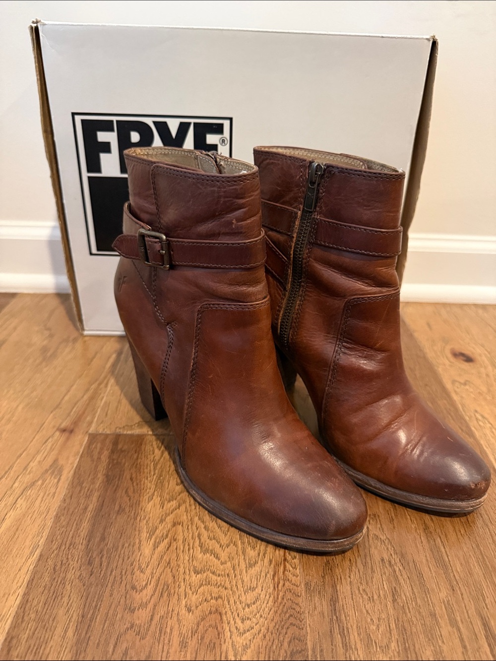 Frye Patty Riding Bootie in Redwood